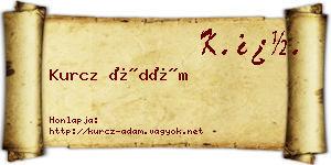Kurcz Ádám névjegykártya