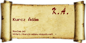 Kurcz Ádám névjegykártya